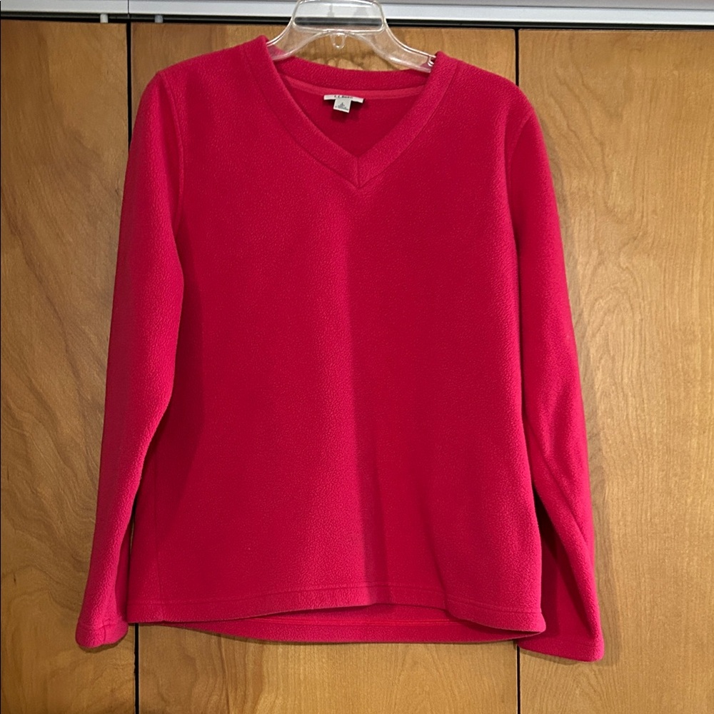 L.L. Bean hot pink Fleece Pullover size L